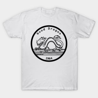 Wood Dragon 1964 Year of the Dragon Black Line T-Shirt